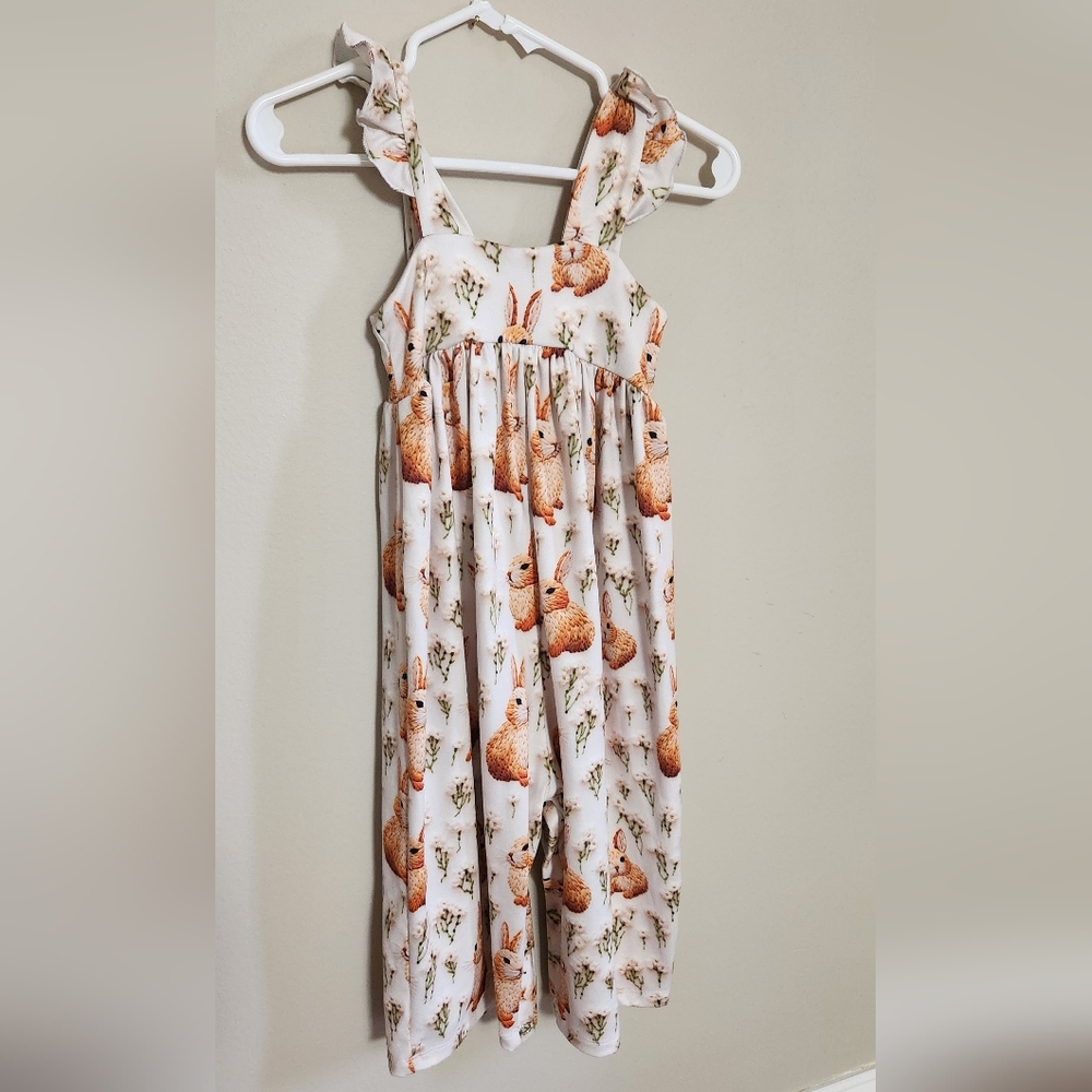 Adorable 3D Bunny Print Romper